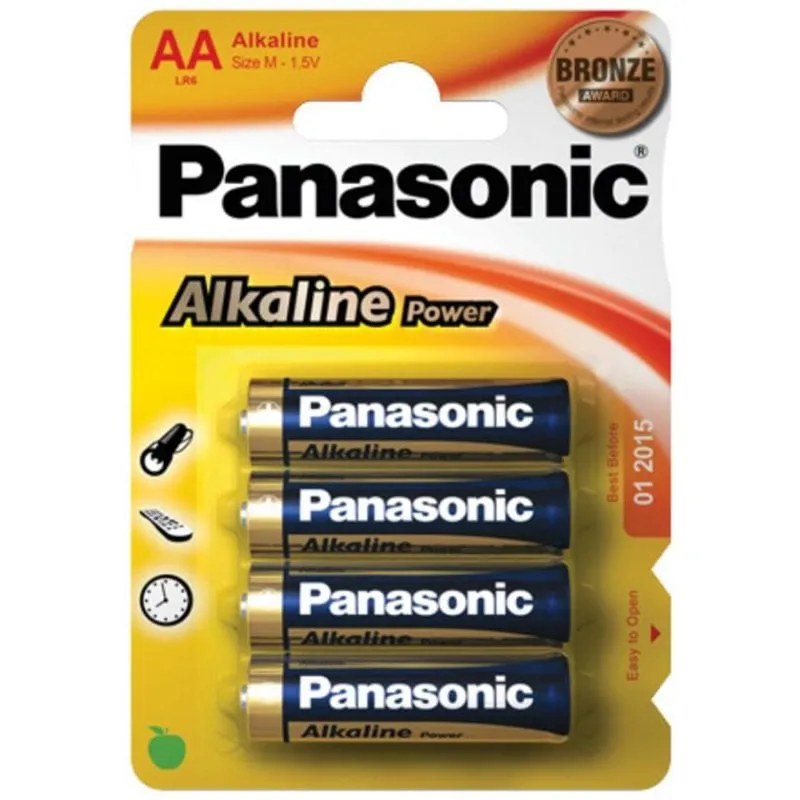 Pila Alcalina Panasonic AA LR6 4 unità Blu Oro