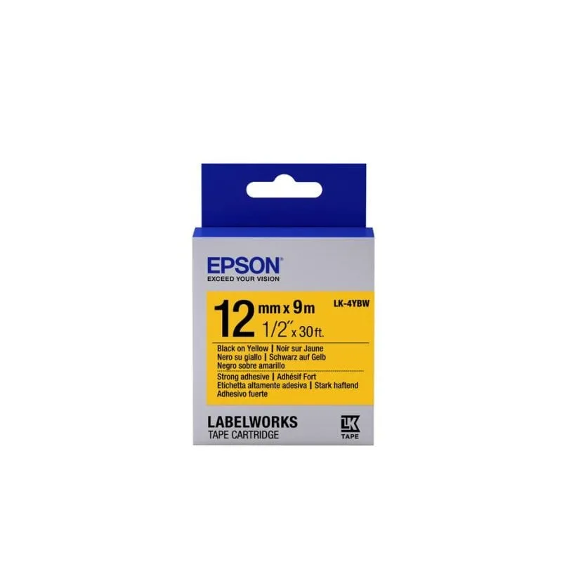 Nastro adesivo resistente Epson LK-4YBW 12mm giallo 9m