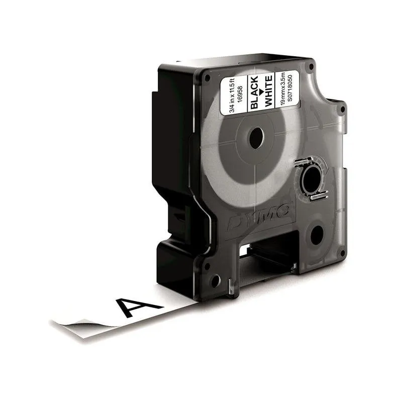 Nastro DYMO D1 Nylon Nero su Bianco 19mm x 3,5m Etichette Resistenti
