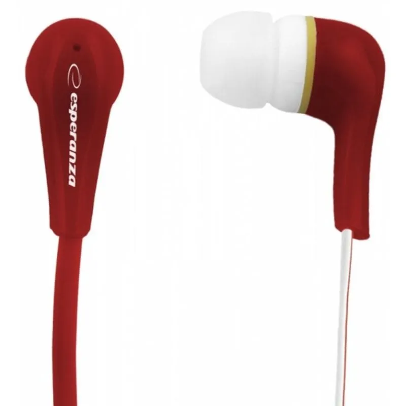 Auricolari Esperanza EH146R con cavo Mini Jack 3,5 mm per musica rosso