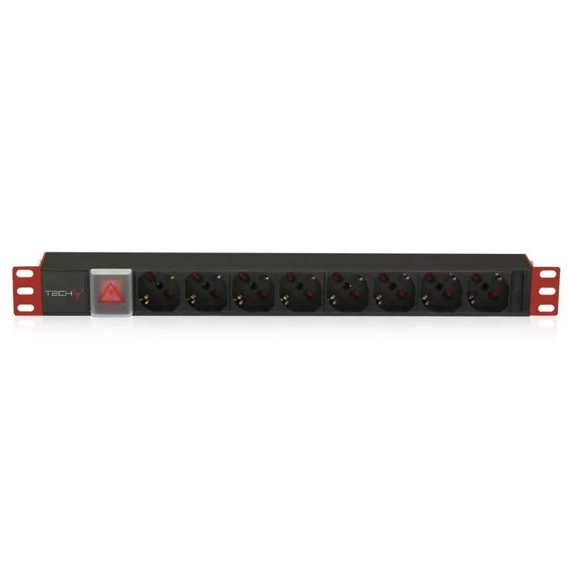 Multipresa Phasak STRIP-81V 8 prese con interruttore e cavo 2 m nero rosso