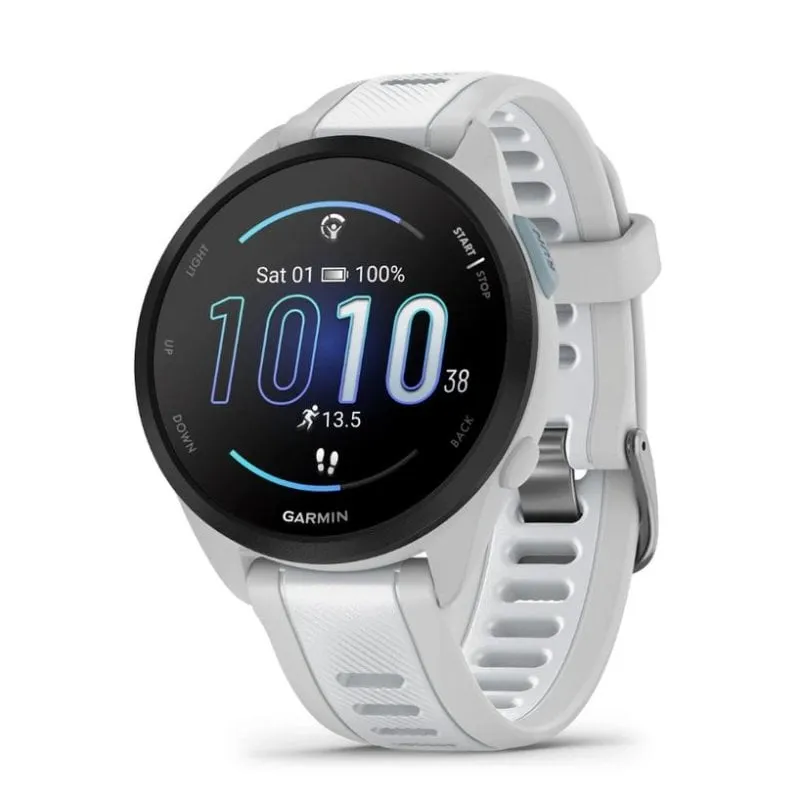Garmin Forerunner 165 Bluetooth GPS 43mm Grigio Cinturino Bianco M Cardio SpO2 5ATM