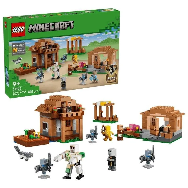 LEGO Minecraft Attacco dell'Evocatore al Villaggio 21596 607 pezzi