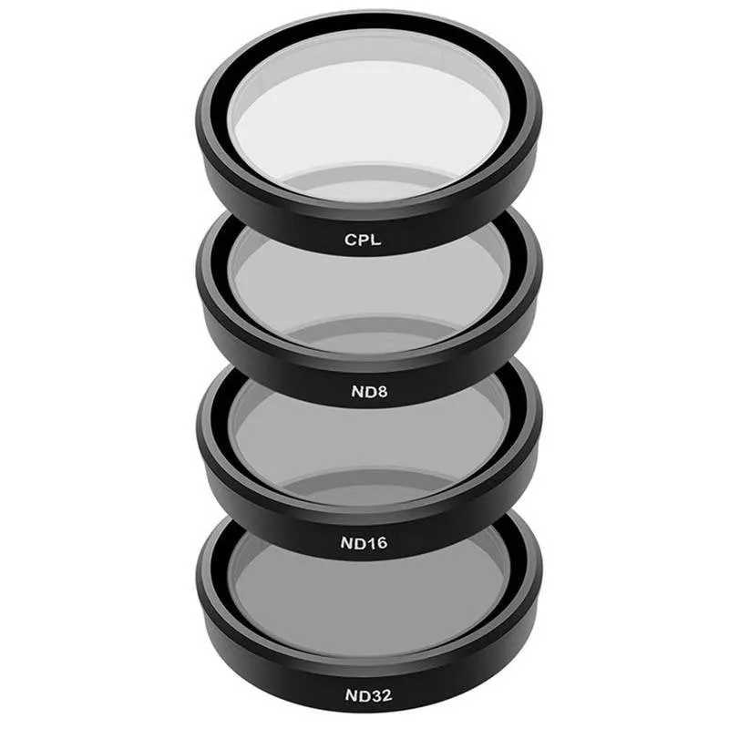 Set di 4 Filtri Telesin CPL ND8 ND16 ND32 per DJI Osmo Action 3 4 5