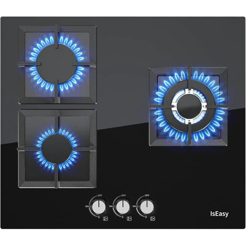 Piano cottura IsEasy MGBG-603S2R 3 fuochi 7.75 kW vetro temperato