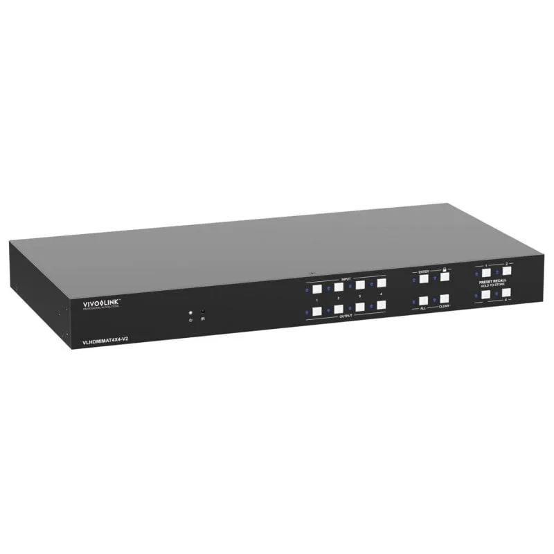 Matrice di commutazione HDMI 2.0 4x4 Vivolink VLHDMIMAT4X4-V2 4K 18 Gbit/s