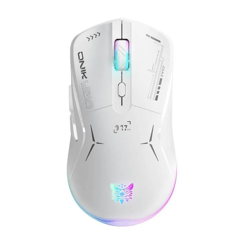 Mouse ONIKUMA CW917 wireless 800-4800 DPI bianco RGB gaming