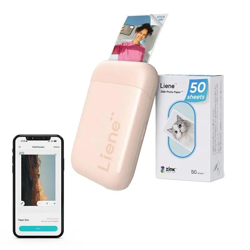 Stampante portatile Bluetooth Zink Liene Pearl 2x3" rosa senza inchiostro