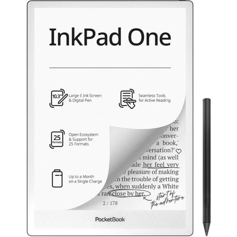 Libro Elettronico PocketBook InkPad One WiFi 10,3" 32GB Nero con Stylus Pen