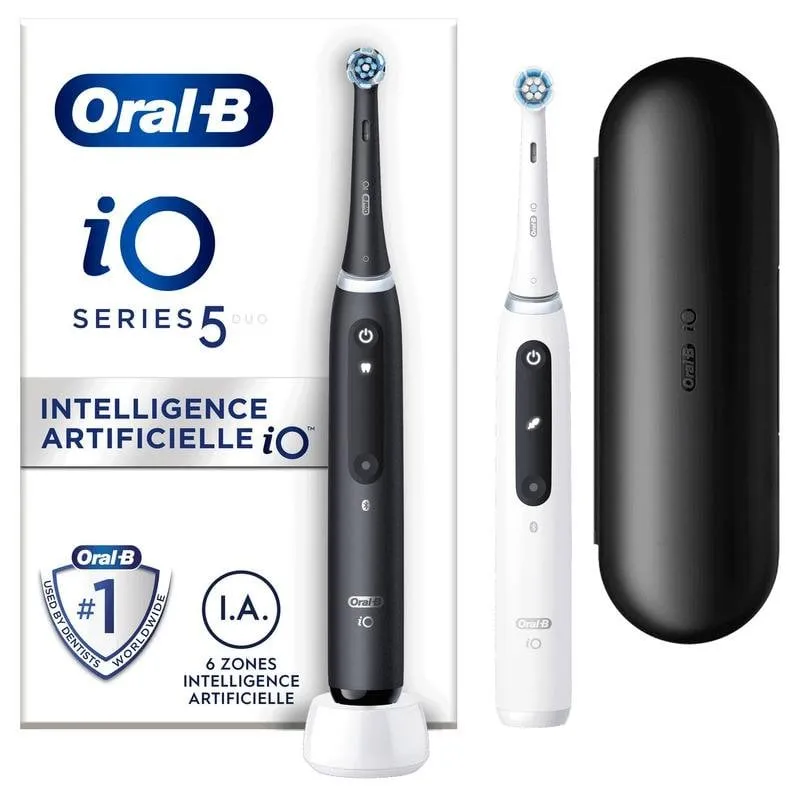 Spazzolino Elettrico Oscillante Oral-B iO 5 5 Modalità 2 Testine Sensore di Pressione