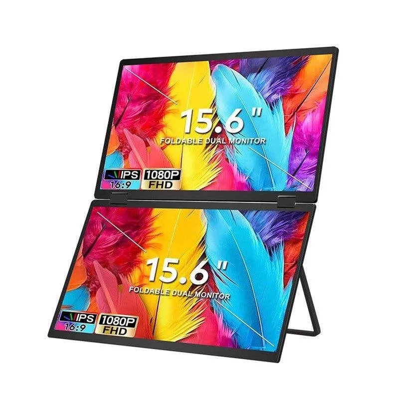 Monitor PC FOPO T01 15,6" FullHD 60Hz IPS Doppio USB-C Mini HDMI Portatile Pieghevole Nero