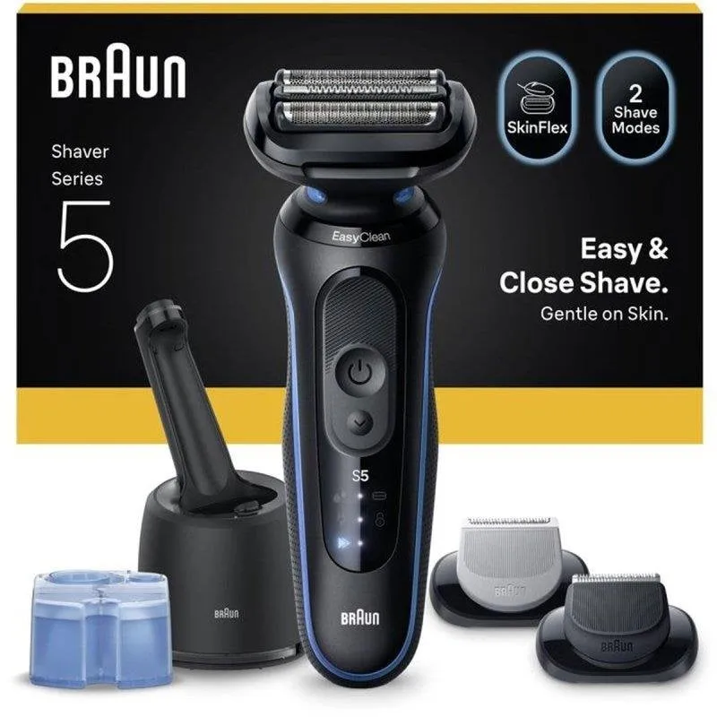 Rasoio Viso Braun Series 5 52-B7650cc Senza Filo 50min Funzionamento a Umido 3 Lame