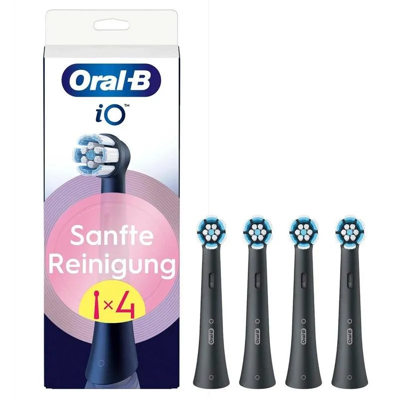 Testine di Ricambio Oral-B iO Gentle Clean 4 Unità Extra Morbido Nero