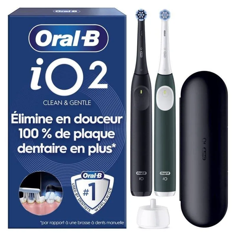 Spazzolino Elettrico Oscillante Oral-B iO Series 2 3 Modalità 2 Testine Sensore Pressione Custodia