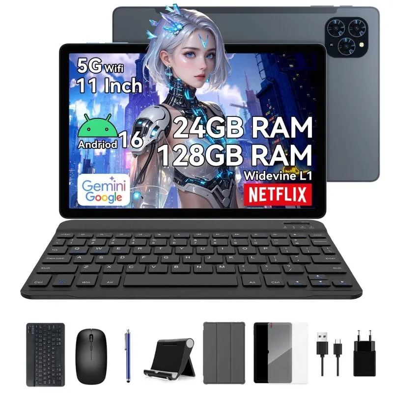 Tablet ExcitPower T90 WiFi 11" 8GB 128GB Grigio con Teclado y Stylus Pen