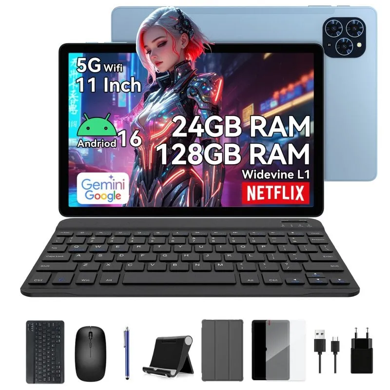 Tablet ExcitPower T90 WiFi 11" 8GB 128GB Blu con Teclado y Stylus Pen