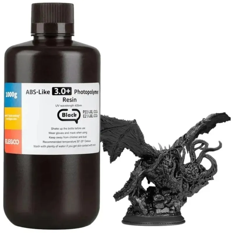 Resina per stampante 3D Elegoo ABS-Like 3.0 Plus 1000g Nera