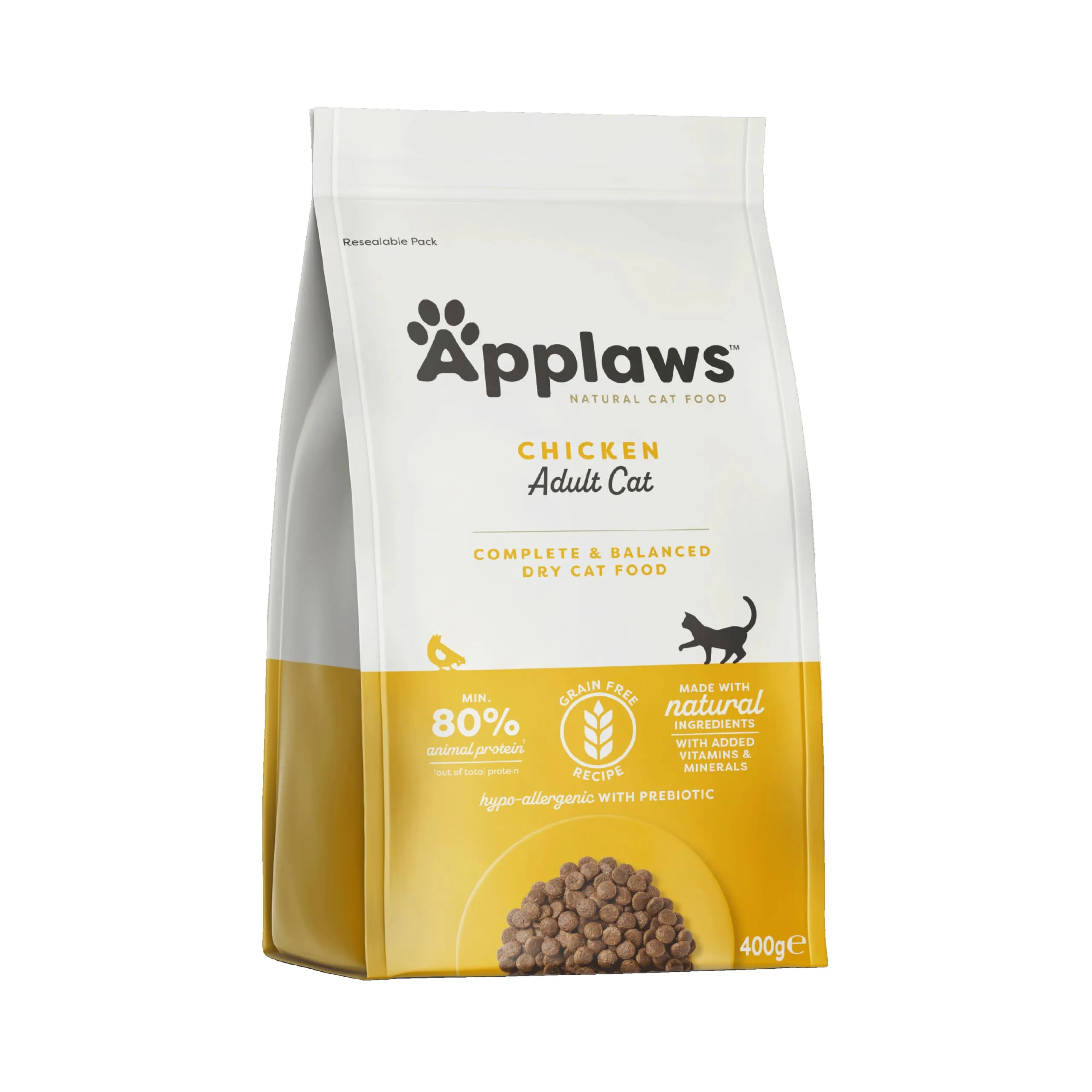 Applaws Cibo Gatti Alimento Completo per Gatti Adulti al Pollo senza Cereali, Sacchetto Richiudibile da 400g