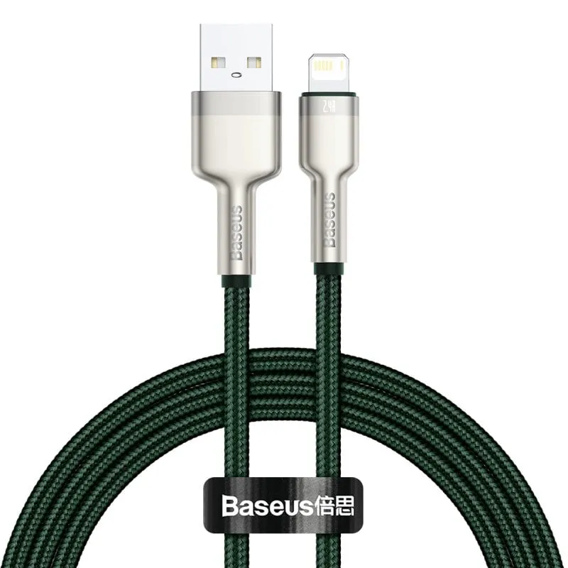 Cavo USB per Lightning Baseus Cafule 2.4A 1m Verde