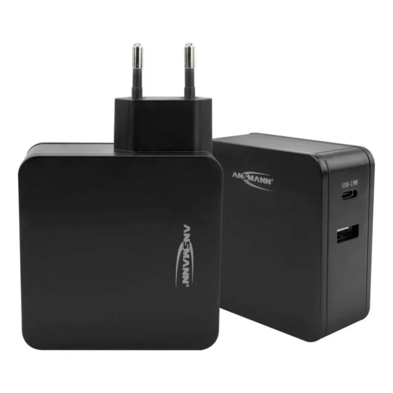Caricatore USB-C 45W Ansmann 247PD Quick Charge 3.0 Nero
