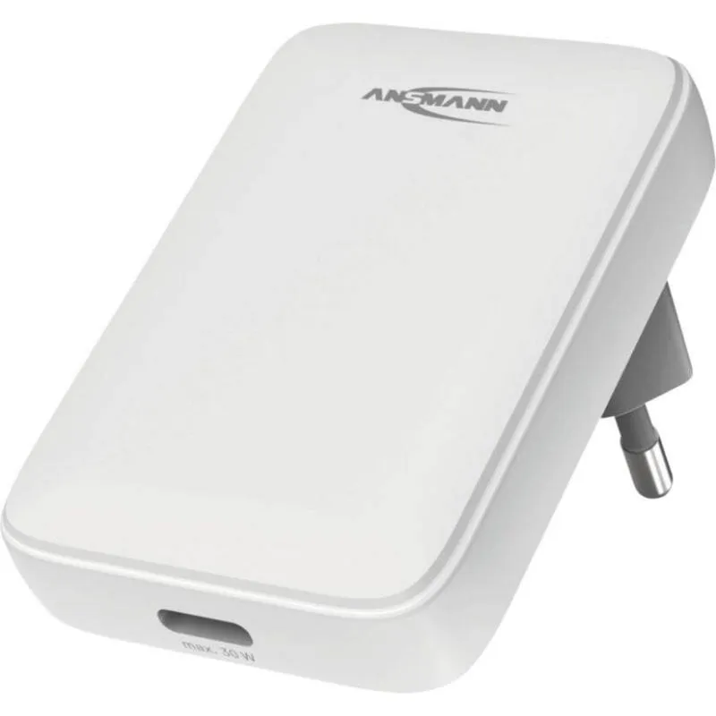 Caricatore USB-C 30W Power Delivery 3.0 Ansmann 1001-0173 Grigio Bianco