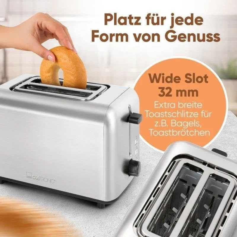 Tostapane Clatronic TA 3822 2 fessure larghe 850 W inox