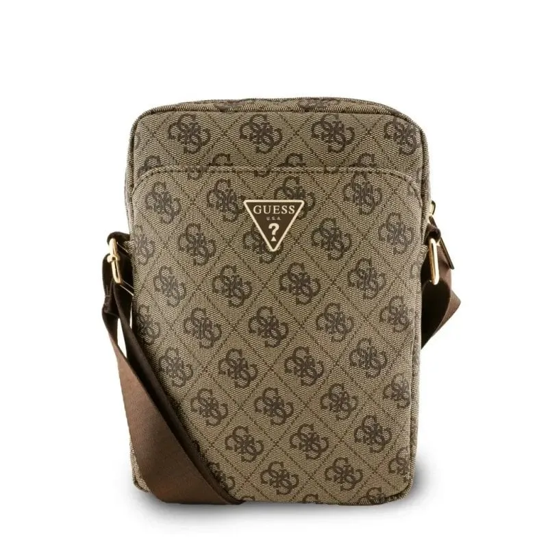 Tracolla per tablet Guess 10 pollici polipelle logo triangolare marrone