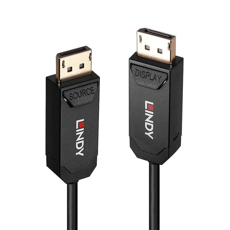 Cavo DisplayPort 2.0 Lindy 10 m Fibra Ottica Ibrida Nero