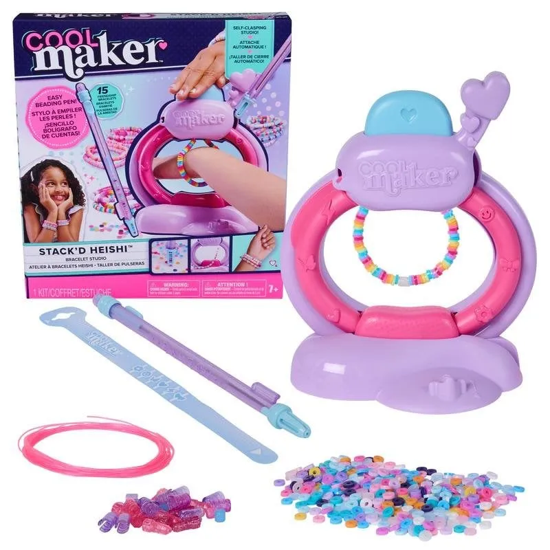 Kit per creare braccialetti Heishi con pennarello per perline e chiusura automatica