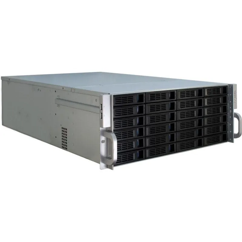 Server Inter-Tech 4U-4424 Rack 4U Nero Argento Compatibile ATX EATX Micro ATX