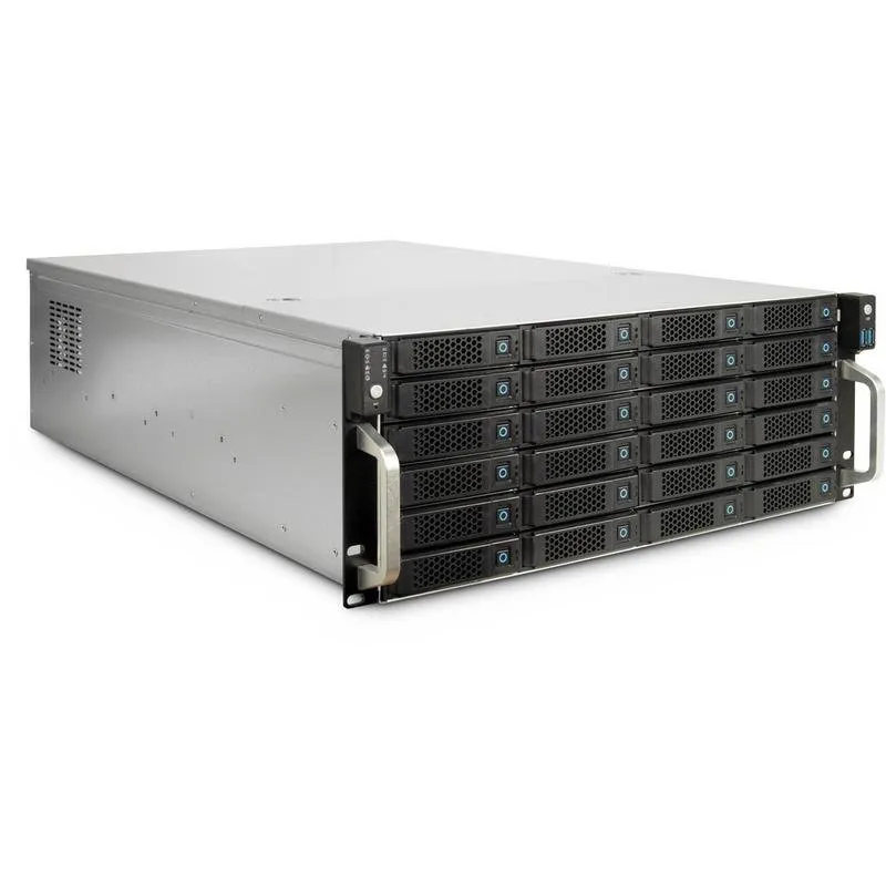 Server Inter-Tech 4U-4724 24 bay Hot-swap SAS SATA USB 2.0 4U rack grigio
