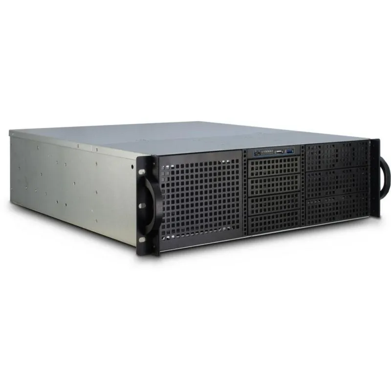 Case PC Inter-Tech 3U-30248 Rack Server Nero Acciaio 3U