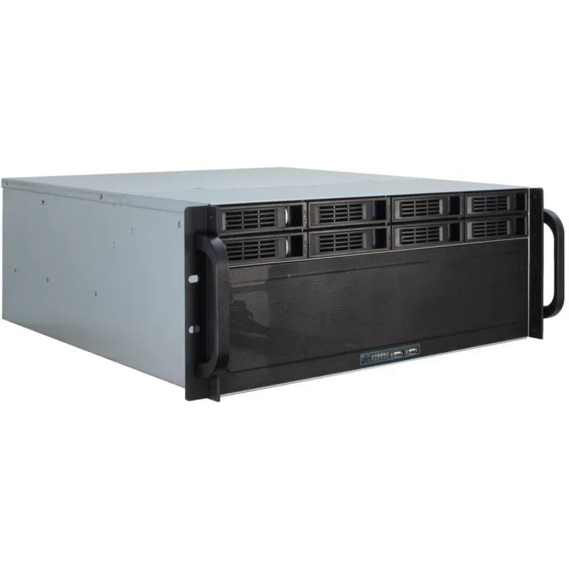 Case PC Inter-Tech 4U-4408 Server Rack 4U Nero/Argento
