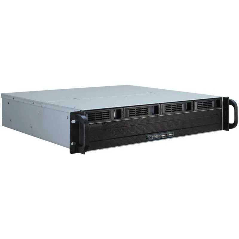 Server Inter-Tech IPC 2U-2404S Rack micro ATX Mini-ITX 2U Nero Argento