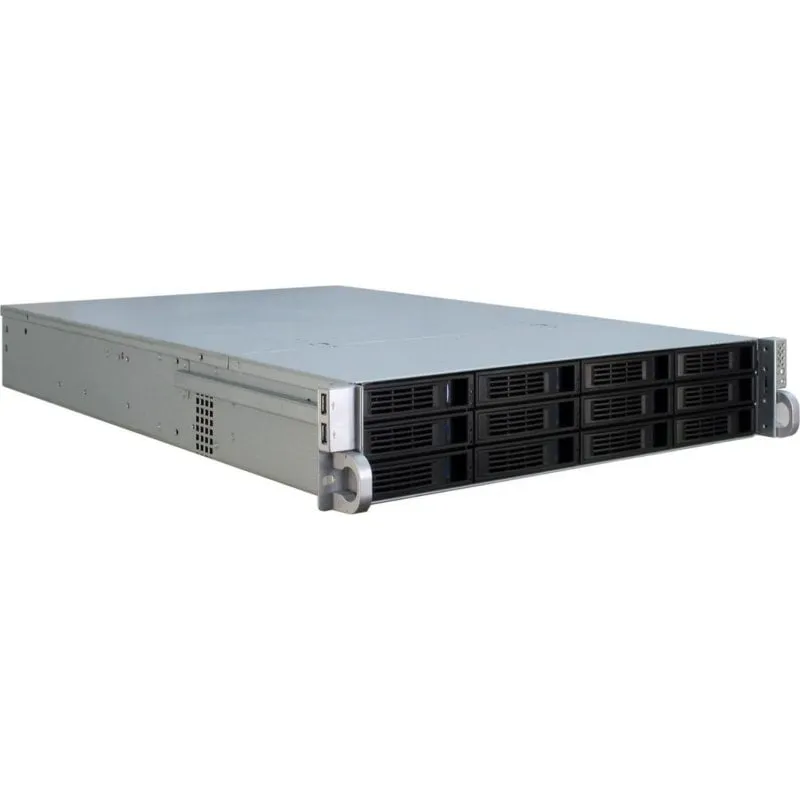 Server Inter-Tech IPC 2U-2412 Rack 2U Metallo Nero Argento ATX EATX Micro ATX Mini-ITX SSI EEB