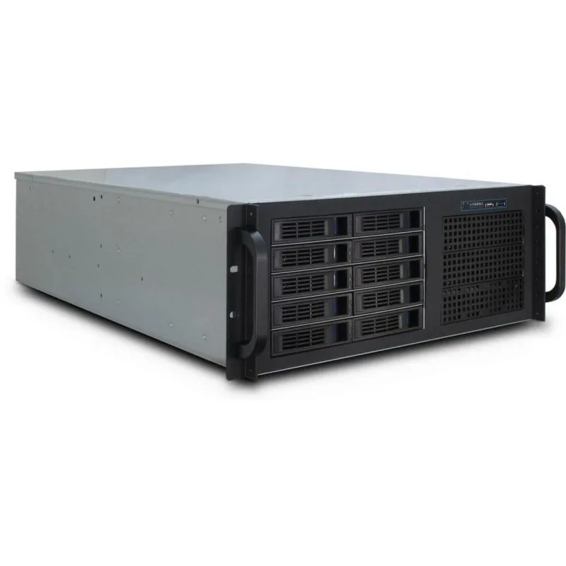 Server Inter-Tech IPC 4U-4410 Rack 4U E ATX 59L Nero Acciaio