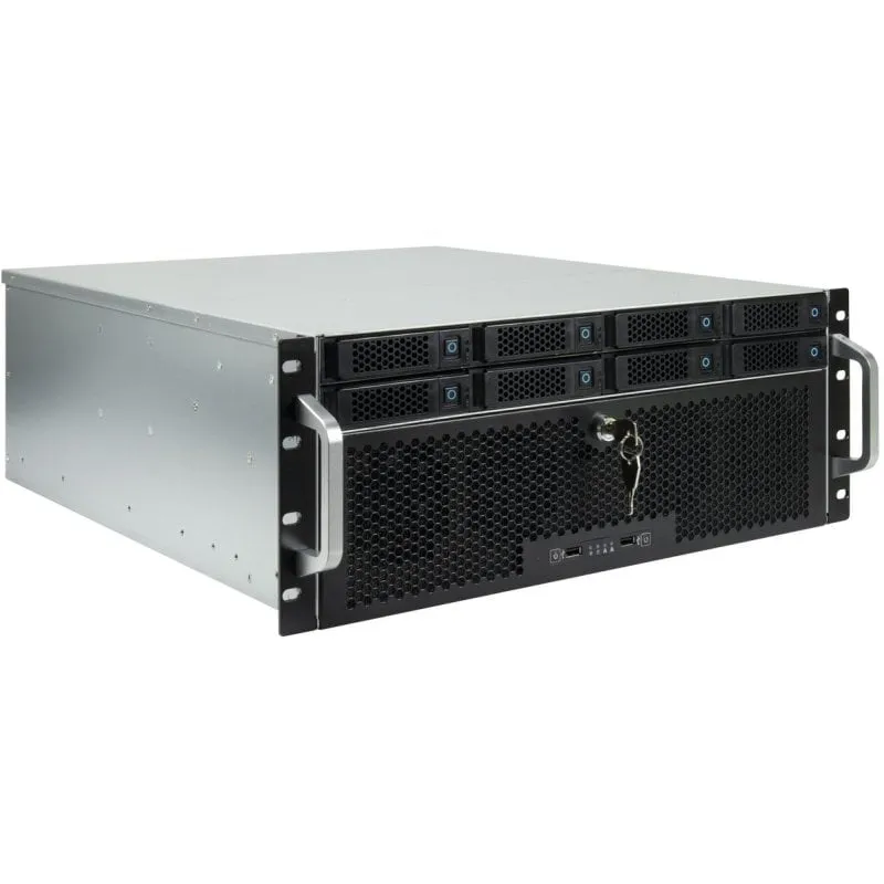 Server Inter-Tech 4U-4708 Rack Nero Acciaio 4U ATX EATX ITX Micro ATX SSI CEB EEB