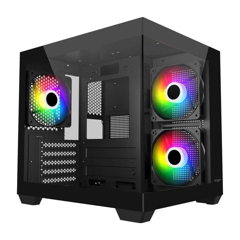 Case PC FSP S140-BA Mini Tower ARGB Nero mATX/Mini-ITX Vetro Temprato