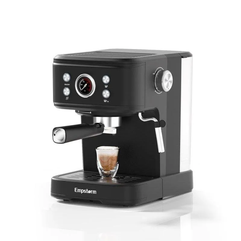 Macchina da caffè espresso semiautomatica Rolipo Em_04 20 bar 1,5 L con montalatte serbatoio trasparente