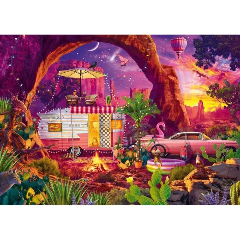Puzzle Schmidt Spiele 1000 pezzi Jeff Haynie Paradiso di campeggio nel deserto