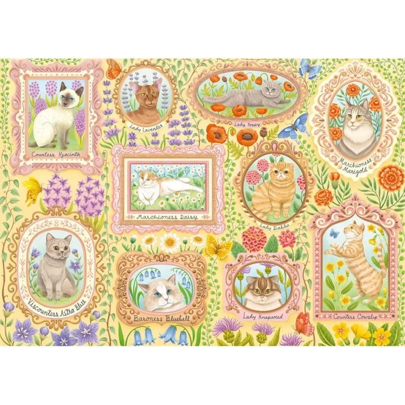 Puzzle Schmidt Spiele 1000 pezzi Gatti nobili in splendore floreale