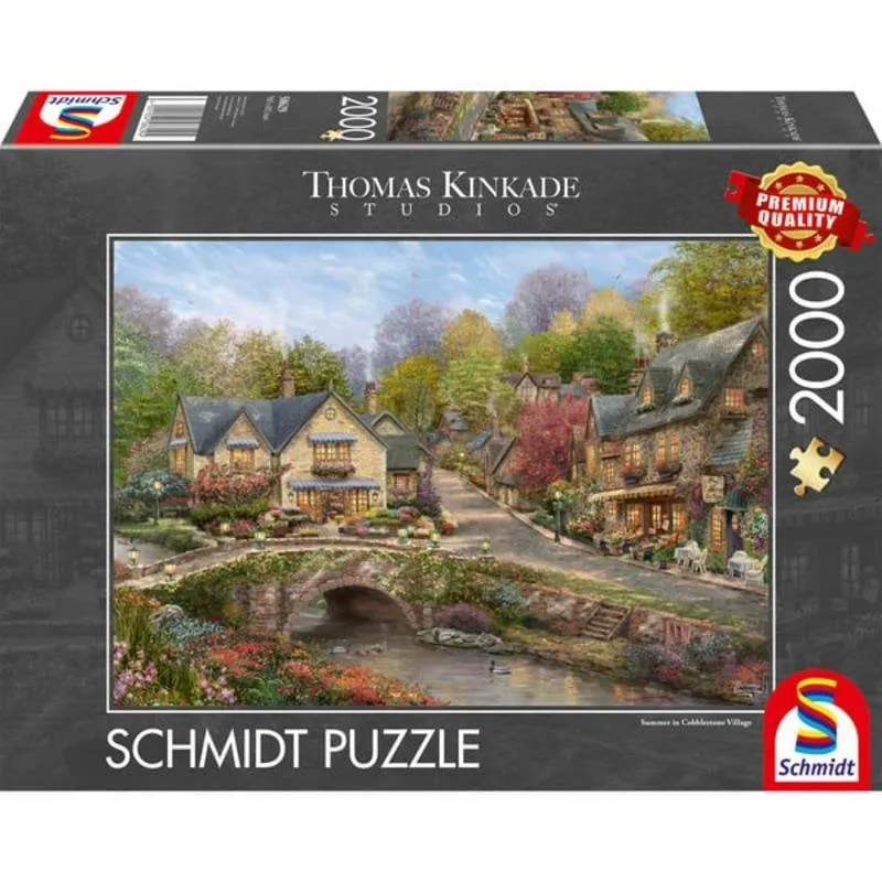 Puzzle 2000 pezzi Schmidt Spiele Thomas Kinkade Studios Estate a Cobblestone Village