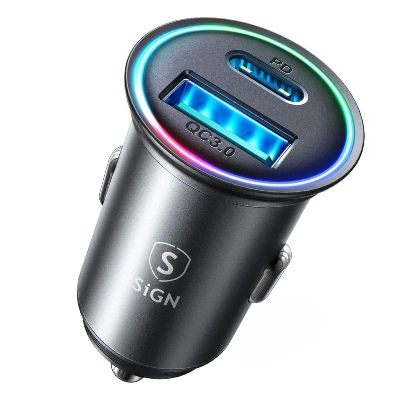Caricatore auto NEXTBATT Mini Metal 60W USB-C USB-A Bluetooth FM