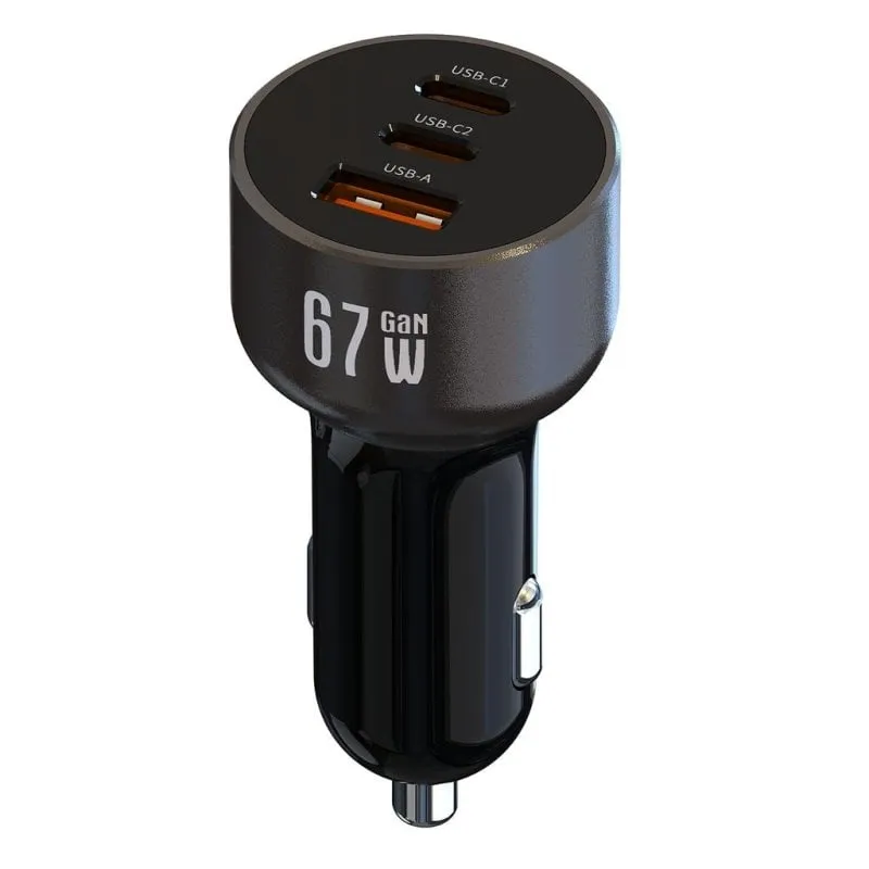 Caricatore auto Nextbatt 65W 2x USB-C 1x USB-A Nero/Grigio