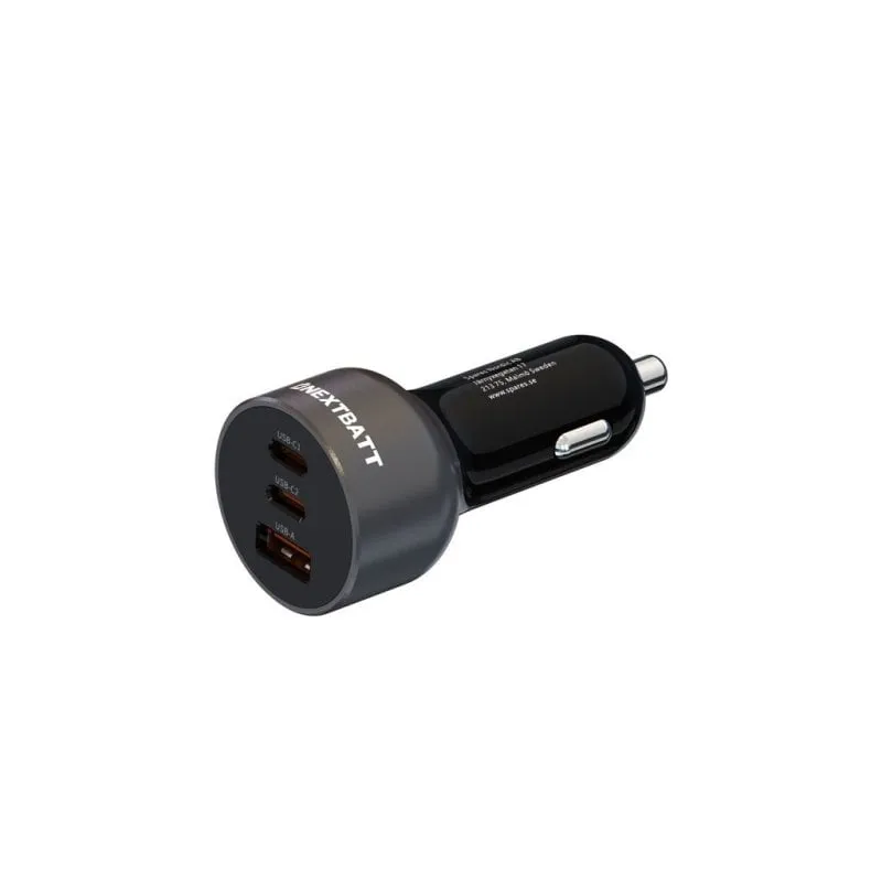 Caricatore auto Nextbatt USB USB-C PD QC3.0 5A 128W Nero
