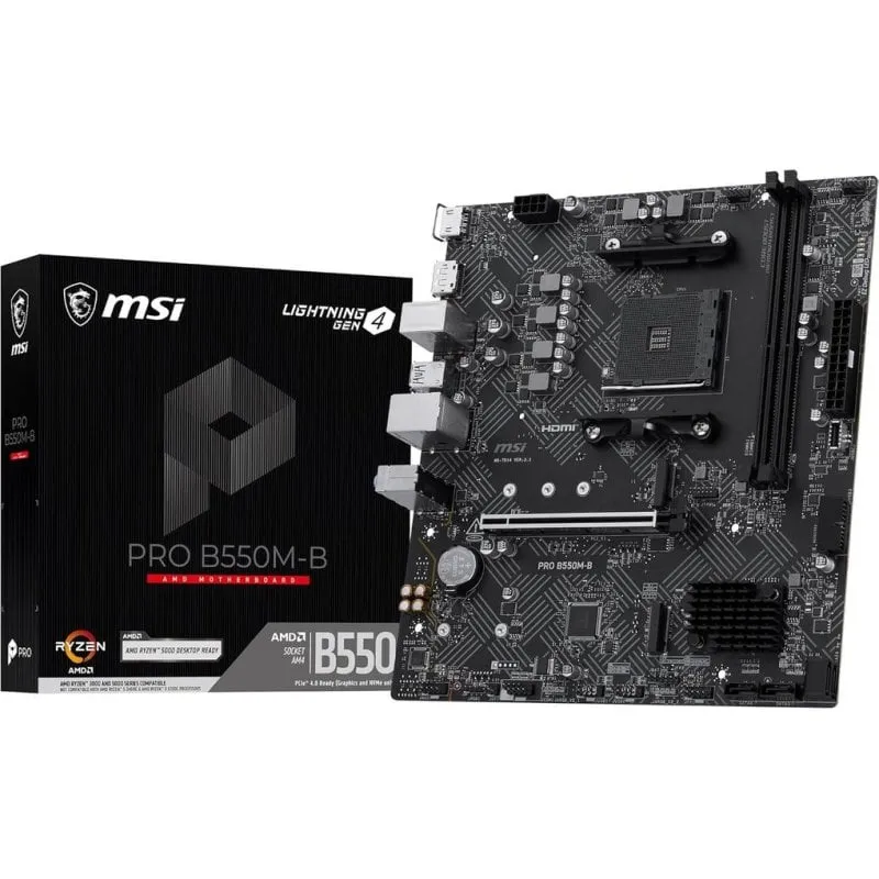 Scheda Madre MSI PRO B550M-B B550 AM4 DDR4 micro ATX PCIe 4.0 64GB RAM