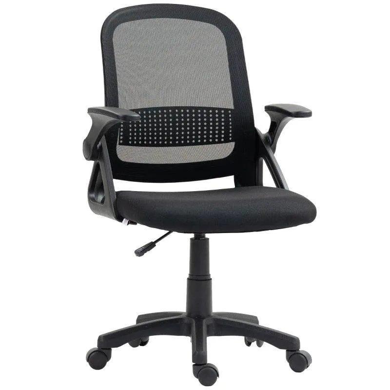 Sedia Giratoria Ergonomica Rolipo con Braccioli Ribaltabili e Supporto Lombare Nera