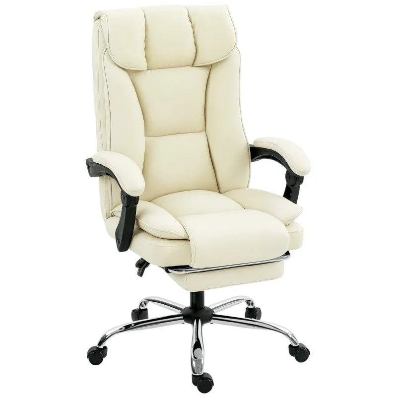Sedia da ufficio ergonomiche reclinabile con poggiapiedi girevole 360° beige Rolipo