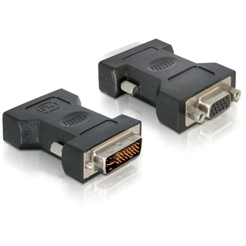 Adattatore DeLOCK VGA 15 pin femmina a DVI 24+5 maschio DVI-I nero