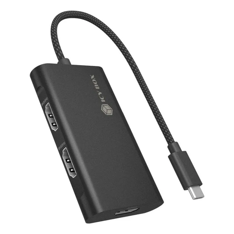 Hub ICY BOX 3 porte HDMI 10 Gbps USB 3.2 Gen 2 IB-AD1030-C cavo 20 cm